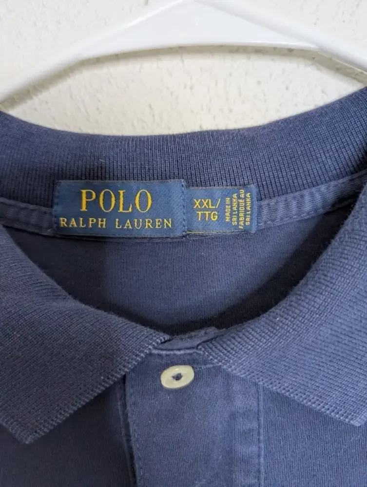 Polo Ralph Lauren Short Sleeve Polo Shirt Blue Mens Size XXL Preppy Classic Logo